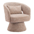 Liva Swivel Chair Zuo 110849 | Shearling Style Polyester Fabric | Frosty Brown