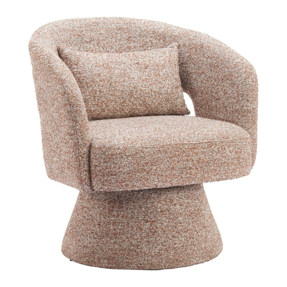 Liva Swivel Chair Zuo 110849 | Shearling Style Polyester Fabric | Frosty Brown