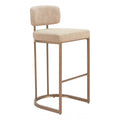 Velar Barstool Zuo 110851 | Faux Leather, Powder Coated Steel | Beige