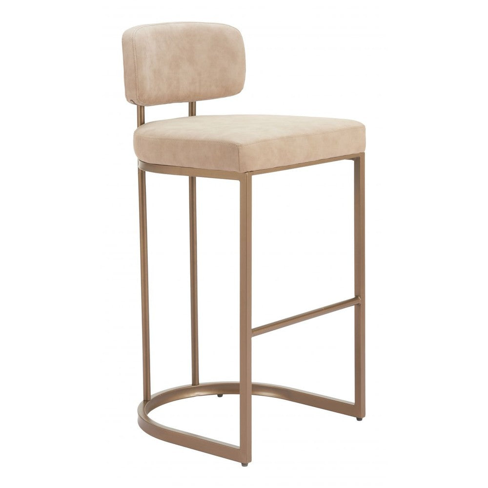 Velar Barstool Zuo 110851 | Faux Leather, Powder Coated Steel | Beige