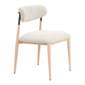 Equinox Armless Dining Chair Zuo 110852 | Textured Polyester Fabric, Powder, Coated Steel, Faux Wood Steel | Oyster Gray & Natural
