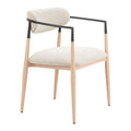 Equinox Dining Chair Zuo 110853 | Textured Polyester Fabric, Powder, Coated Steel, Faux Wood Steel | Oyster Gray & Natural