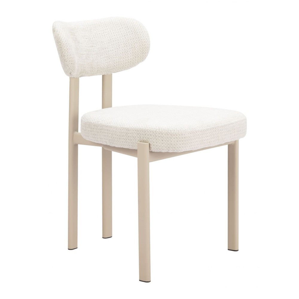 Aurea Dining Chair Zuo 110861 | Textured Polyester Fabric, Powder Coated Steel | Light Gray