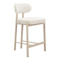Aurea Counter Stool Zuo 110862 | Textured Polyester Fabric, Powder Coated Steel | Light Gray