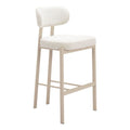 Aurea Barstool Zuo 110863 | Textured Polyester Fabric, Powder Coated Steel | Light Gray