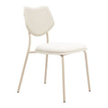 Zeal Dining Chair Zuo 110864 | Polyester Fabric, Faux Leather, PVC, Powder Coated Steel | Light Gray & Beige