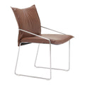 Pola Dining Chair Zuo 110870 | Faux Leather, Chromed Steel | Brown