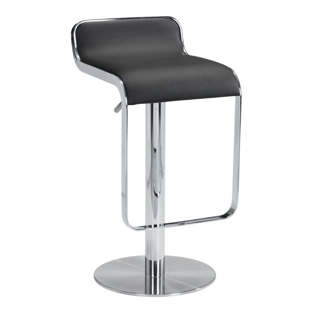 Equino Barstool Zuo 110878 | Faux Leather, Chromed Steel | Black