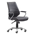 Office Chair Zuo 110882 | Faux Leather, Electroplated Steel, Aluminum Alloy, Chromed Steel | Black