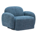 Cleo Swivel Chair Zuo 110888 | Textured Polyester Fabric, Powder Coated Steel | Blue