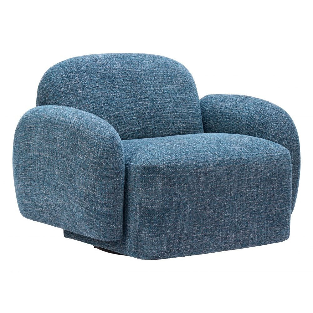 Cleo Swivel Chair Zuo 110888 | Textured Polyester Fabric, Powder Coated Steel | Blue