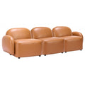 Cleo Modular Sofa Zuo 110889 | Faux Leather Fabric, Painted Rubberwood | Brown
