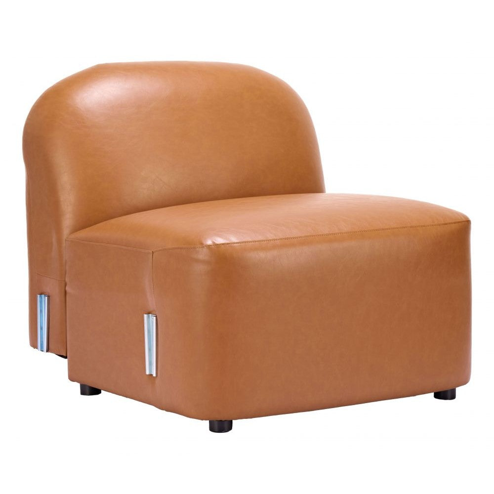Cleo Middle Chair Zuo 110891 | Faux Leather Fabric, Painted Rubberwood | Brown