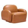 Cleo Swivel Chair Zuo 110892 | Faux Leather Fabric, Powder Coated Steel | Brown