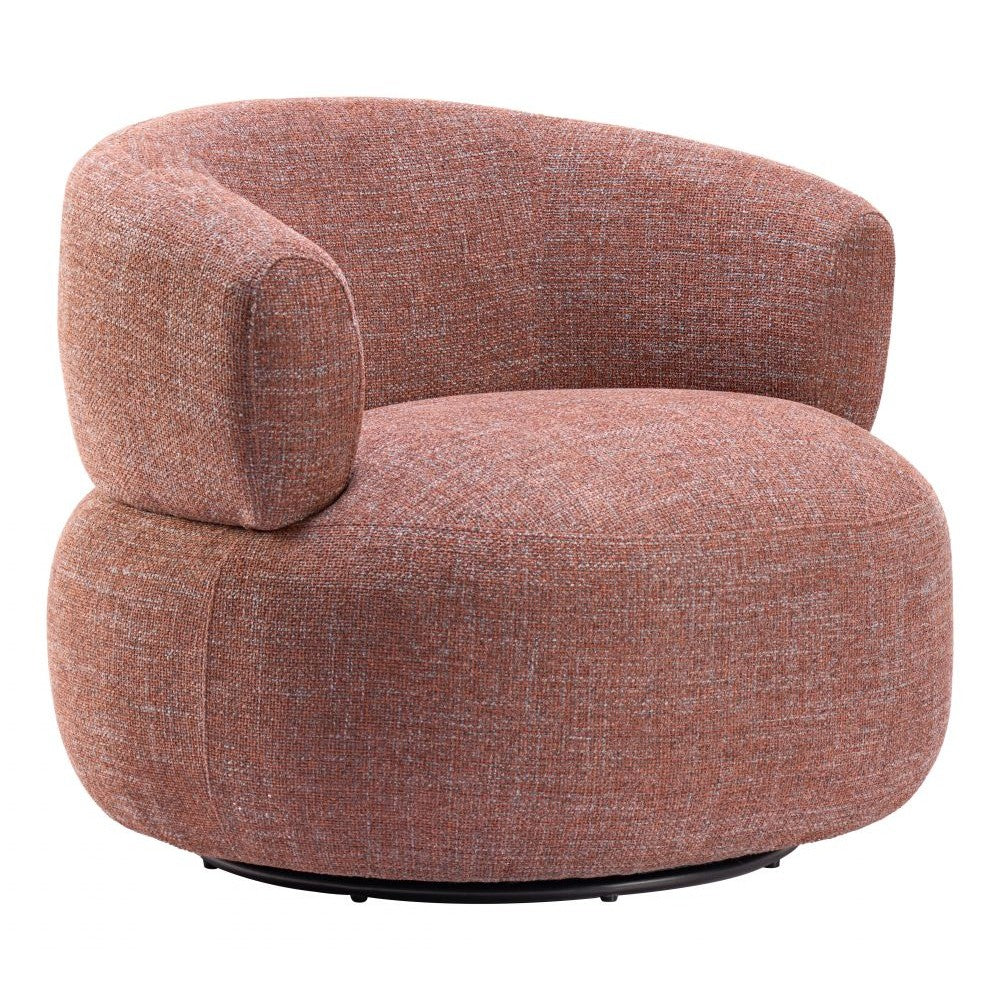 Venezia Swivel Chair Zuo 110893 | Textured Polyester Fabric, Powder Coated Steel | Brown