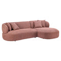 Venezia Chaise Sectional Zuo 110894 | Textured Polyester Fabric, Painted Rubberwood | Brown
