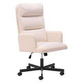 Sable Office Chair Zuo 110908 | Faux Leather, Powder Coated Steel | Ivory