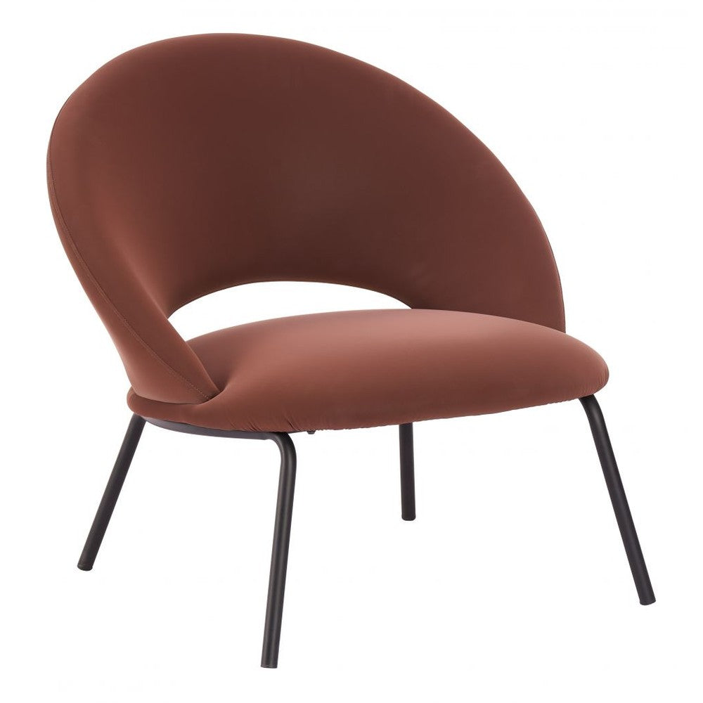 Zurich Accent Chair Zuo 110918 | Faux Leather, Powder Coated Steel | Brown