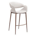 Limay Barstool Zuo 110929 | Faux Leather, Faux Wood Steel | Beige & Walnut