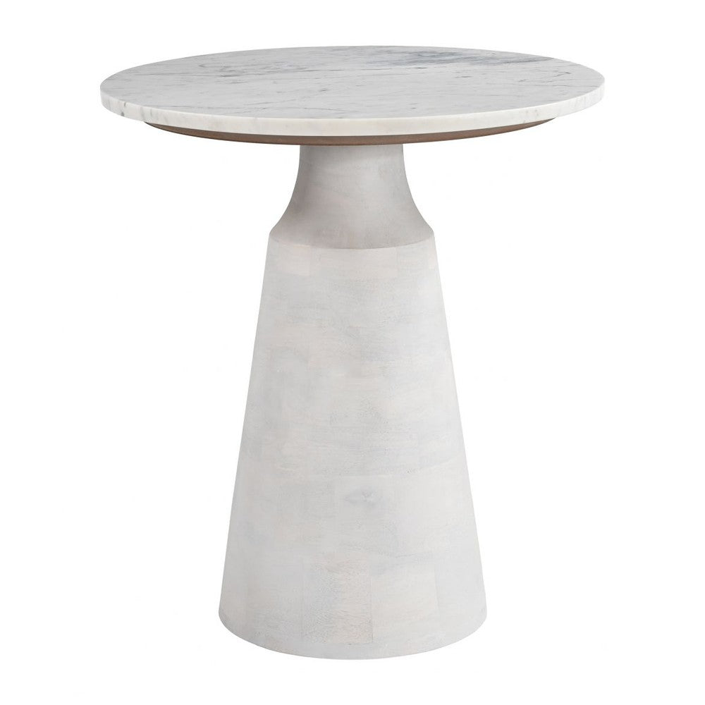 Lirio Side Table Zuo 110932 | Marble, MDF, Mango Wood | White