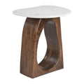Vara Side Table Zuo 110934 | Marble, MDF, Mango Wood | White & Walnut