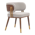 Brew Dining Chair Zuo 110939 | Faux Leather, Faux Wood Steel, Electroplated Steel | Beige & Walnut