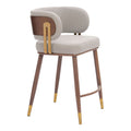 Brew Counter Stool Zuo 110947 | Faux Leather, Faux Wood Steel, Electroplated Steel | Beige & Walnut