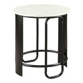 Obel Side Table Zuo 110948 | Natural Marble, Powder Coated Steel | White & Black