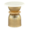 Maro Accent Table Zuo 110949 | Natural Marble, Electroplated Iron, MDF | Multicolor