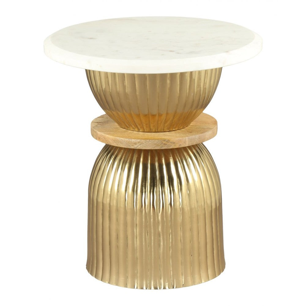 Maro Accent Table Zuo 110949 | Natural Marble, Electroplated Iron, MDF | Multicolor