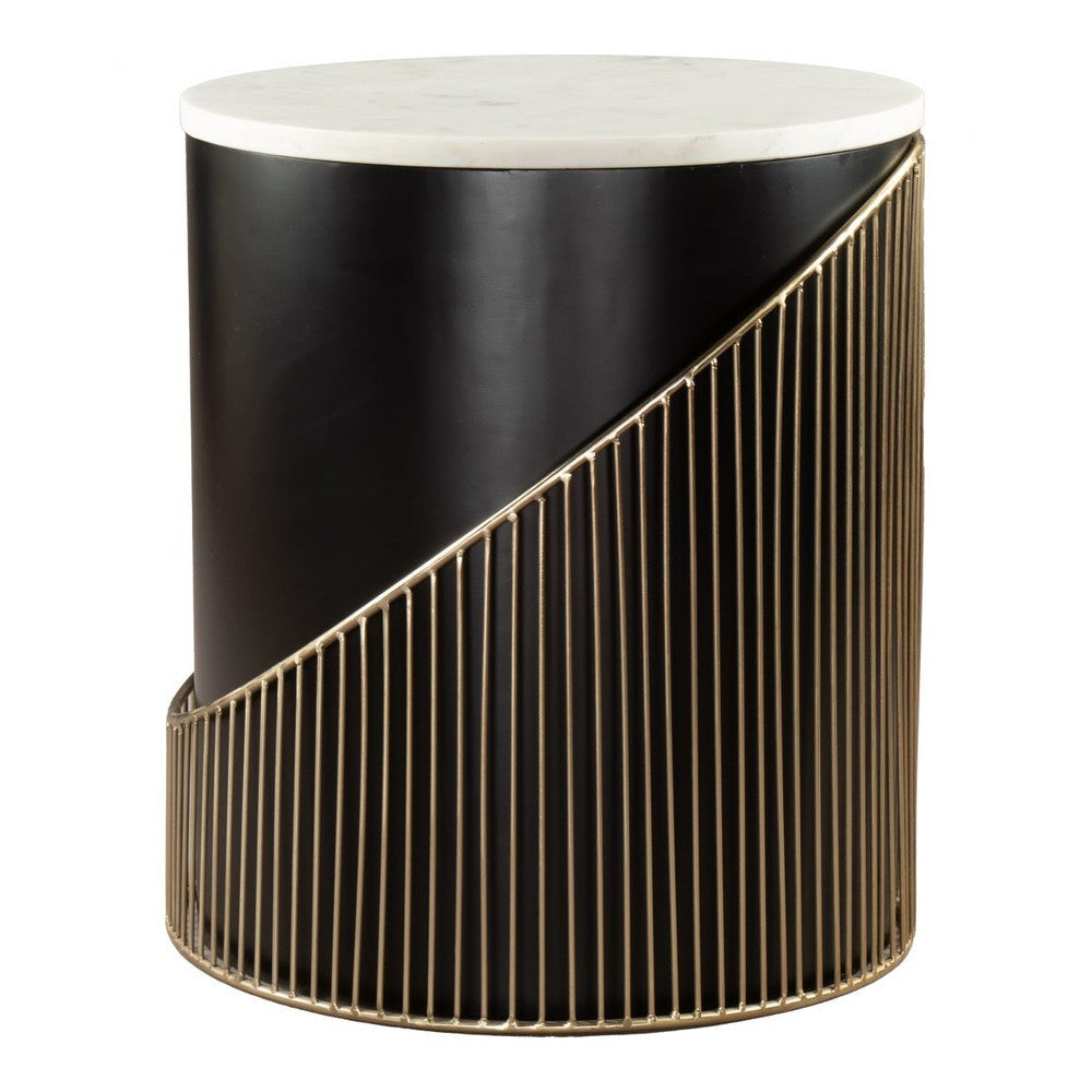 Tova Side Table Zuo 110950 | Marble, MDF, Powder Coated Iron | Multicolor