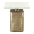 Nyra Side Table Zuo 110952 | Natural Marble, Electroplated Iron, MDF, Iron | White & Brass