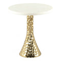 Lira Accent Table Zuo 110953 | Natural Marble, Electroplated Iron, MDF | White & Gold