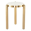 Noan Side Table Zuo 110954 | Marble, MDF, Electroplated Iron | White & Gold