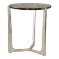 Olea Side Table Zuo 110956 | Cast Glass, Electroplated Aluminum | Silver