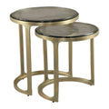 Tessa Nesting Tables Zuo 110957 | Cast Glass, Electroplated Aluminum | Bras s