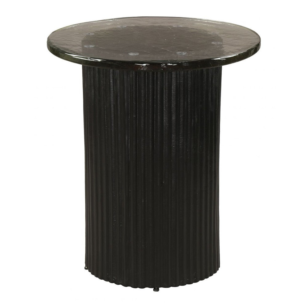 Tarn Side Table Zuo 110958 | Cast Glass, Powder Coated Aluminum | Black