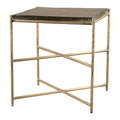 Kove Side Table Zuo 110959 | Recycled Sand Cast Glass, Electroplated Iron | Gold