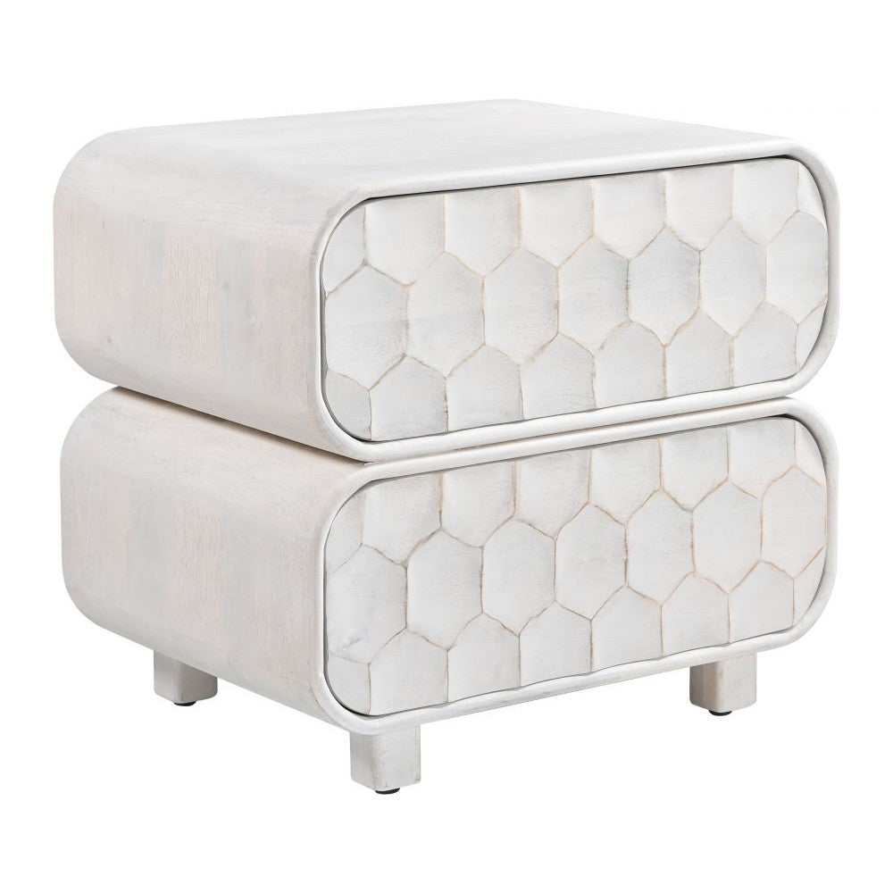 Miro Nightstand Zuo 110966 | Mango Wood, MDF | Whitewashed