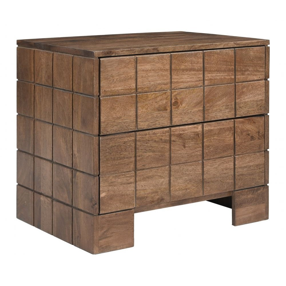 Modo Nightstand Zuo 110967 | Laminated Solid Mango Wood, MDF | Walnut