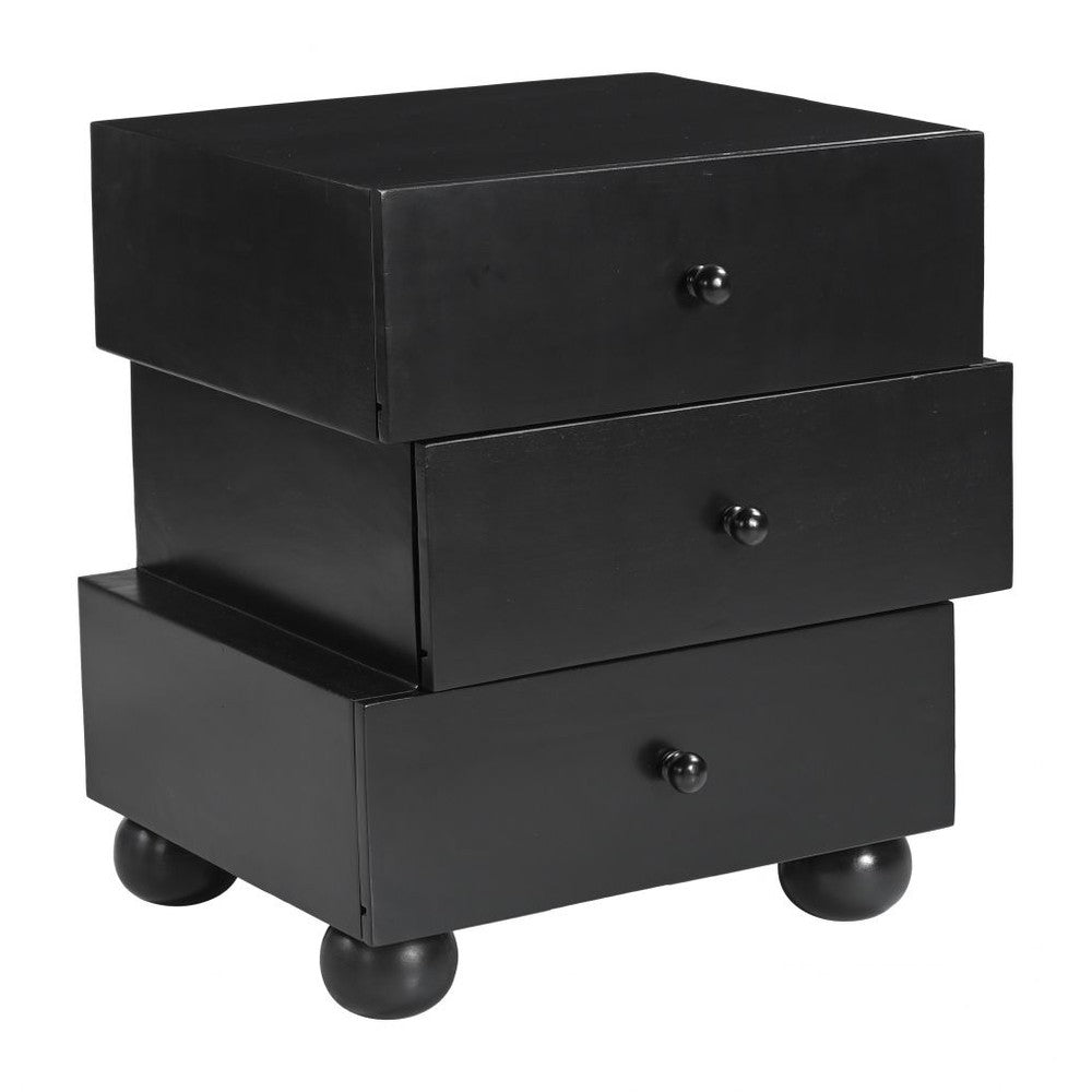 Eben Nightstand Zuo 110968 | Mango Wood, MDF | Black