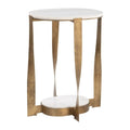 Orion Accent Table Zuo 110978 | Natural Marble, Electroplated Iron, MDF | White & Brass