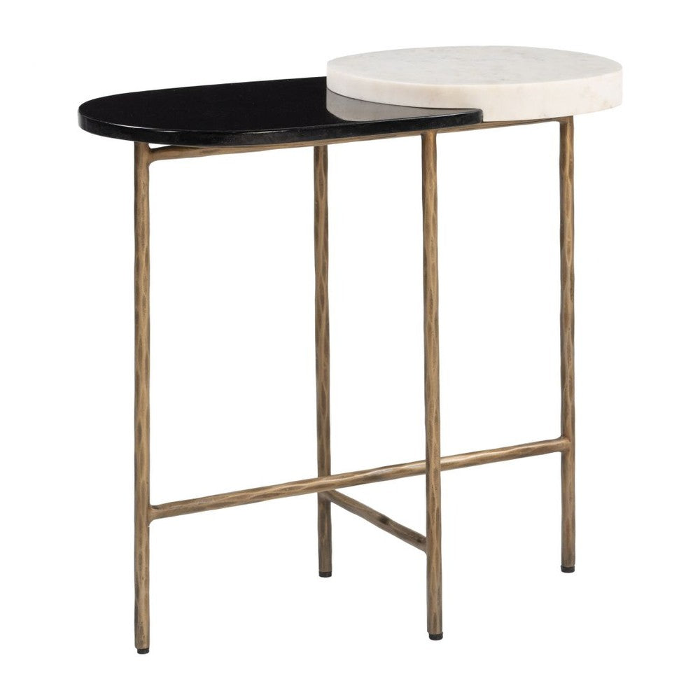 Torins Accent Table Zuo 110980 | Natural Marble, Forged Iron, MDF | Multicolor