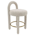 Curco Counter Stool Zuo 110993 | Textured Polyester Fabric, Eucalyptus, Wood, Powder Coated Steel | Beige