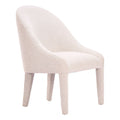 Domo Dining Chair Zuo 111002 | Shearling Style Fabric, Rubberwood | Ivory