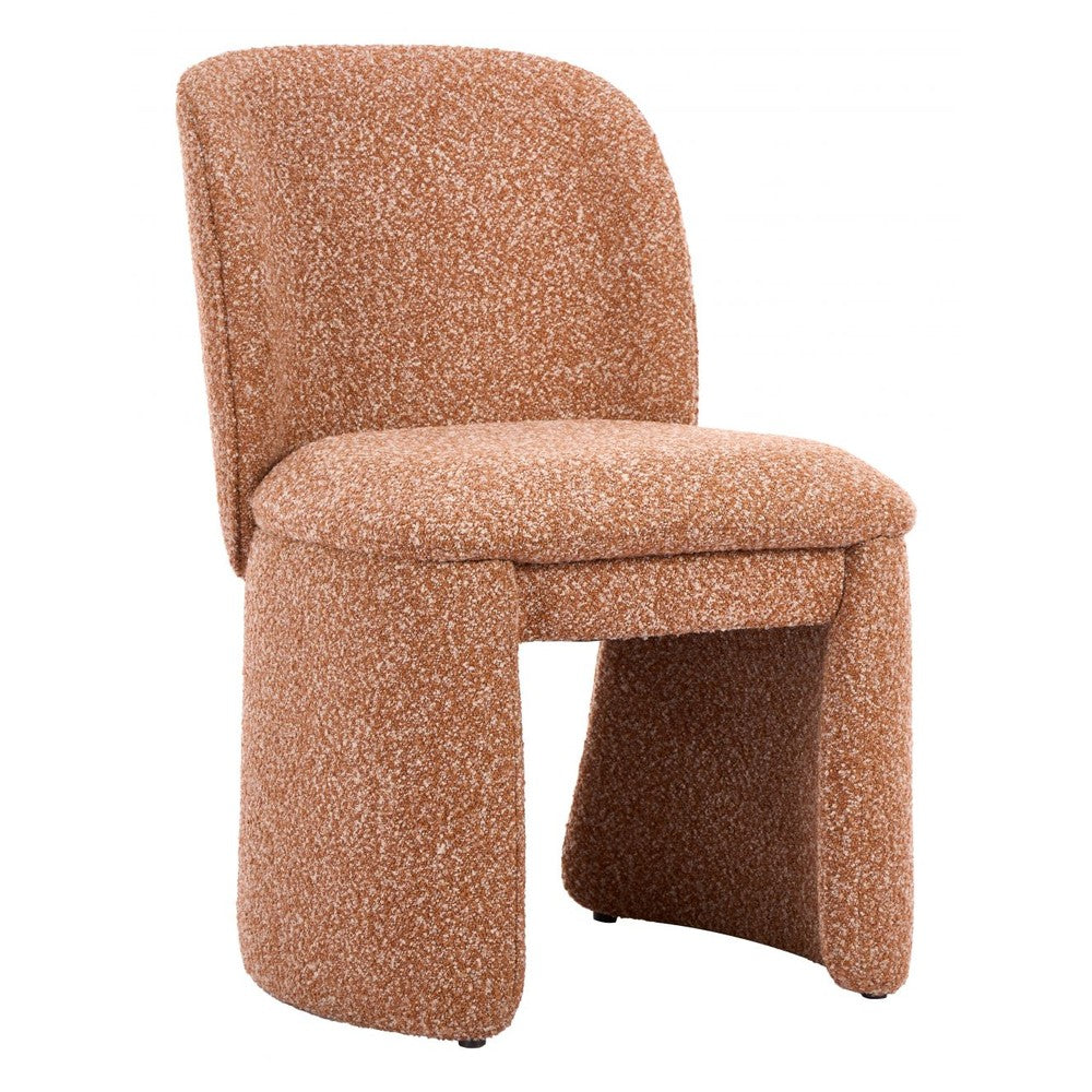 Citrine Dining Chair Zuo 111005 | Shearling Style Fabric, Rubberwood | BiscuitBrown