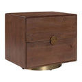 Fay Nightstand Zuo 111017 | Solid Mango Wood, MDF, Powder Coated Iron | Walnut