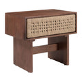 Amaria Nightstand Zuo 111018 | Solid Mango Wood, MDF, Jute | Natural & Walnut