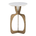 Patronus Side Table Zuo 111044 | Natural Marble, Powder Coated Iron, MDF | White & Brass