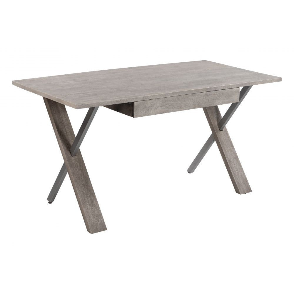 Sabine Desk Zuo 111063 | Solid Mango Wood, MDF, Painted Iron, Painted Solid Mango Wood, Iron | Gray